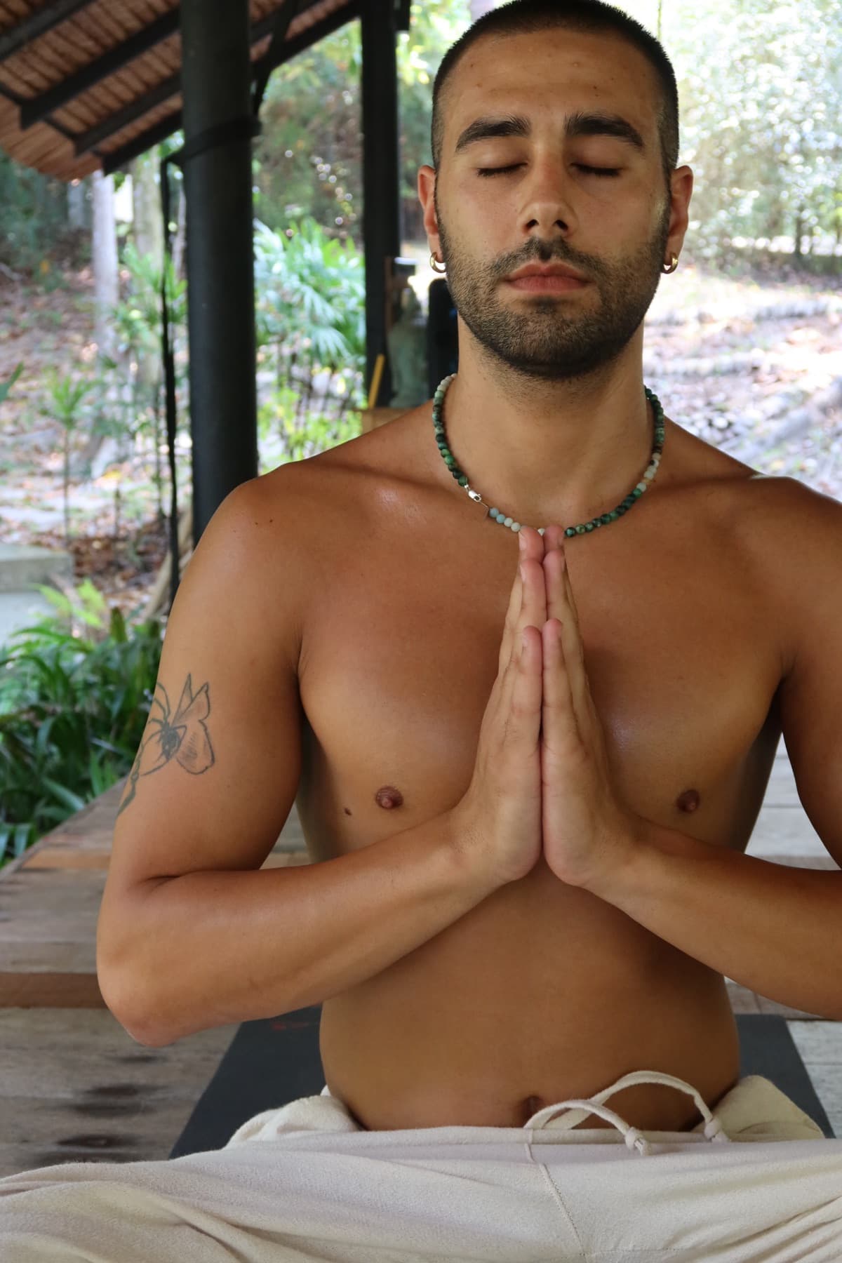 Yoga pose in the Wonderland garden